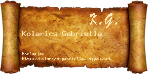 Kolarics Gabriella névjegykártya