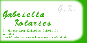 gabriella kolarics business card